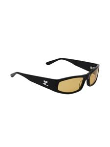 Courrèges Tech zonnebril met rechthoekig montuur - Zwart