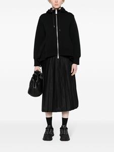 Sacai Asymmetrische hoodie - Zwart