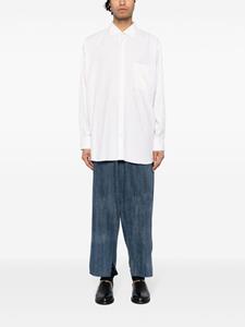 Yohji Yamamoto layered wide-leg cotton trousers - Blauw