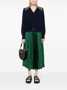 Sacai floral-print pleated midi skirt - Groen