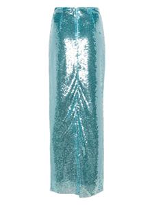 The New Arrivals Ilkyaz Ozel high-rise sequined maxi skirt - Blauw