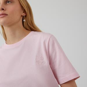 LA REDOUTE COLLECTIONS T-shirt met ronde hals, korte mouwen, bloemborduursel