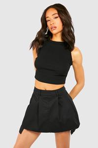 Boohoo Fray Pocket Detail Mini Skirt, Black