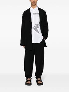 Yohji Yamamoto tapered-leg trousers - Zwart