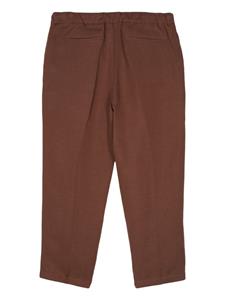 Costumein pressed-crease tapered trousers - Bruin