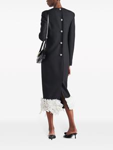 Prada Midi-jurk met bloemapplicatie - Zwart