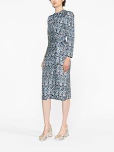 SANDRO Midi-jurk met bloemenprint - Blauw