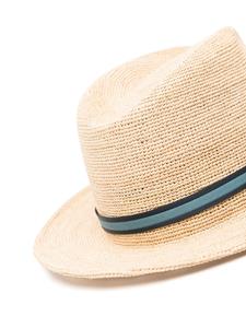 Borsalino Stro hoed met lint - Beige
