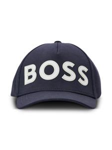 BOSS logo-appliqué cotton cap - Blauw