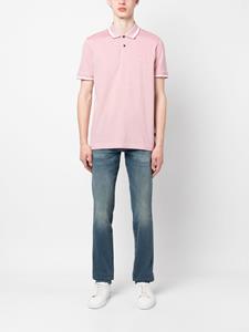 BOSS Poloshirt met gestreepte afwerking - Roze