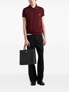 Prada Poloshirt met logo-jacquard - Rood