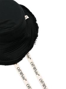 Off-White logo-embroidered bucket hat - Zwart