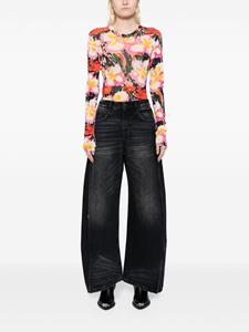 JNBY side-stripe wide-leg jeans - Zwart