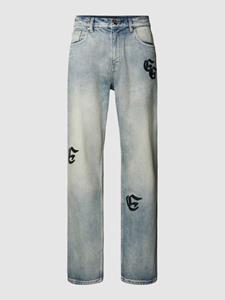 EIGHTYFIVE Straight fit jeans met labelstitchings