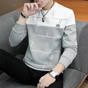 WTEMPO Autumn Men's Pullover Round Neck Youth Warm Top Slim Thin Long-sleeved Sweater Bottoming Shirt