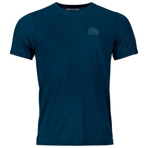 Ortovox  120 Cool Tec Mountain Stripe T-Shirt - Merinoshirt, deep ocean