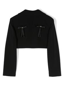 Elisabetta Franchi La Mia Bambina bow-detail cropped blazer - Zwart