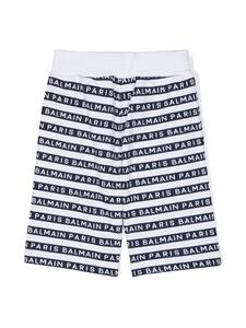 Balmain Kids logo-print cotton shorts - Wit