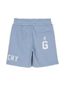 Givenchy Kids Katoenen shorts met logoprint - Blauw