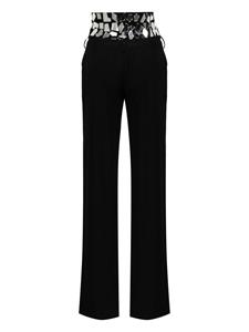 Loulou Pantalon met dubbele taille - Zwart