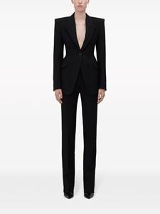 Alexander McQueen High-waisted Cigarette Trousers - Zwart