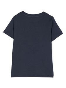 Balmain Kids logo-embroidered T-shirt - Blauw