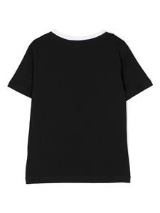 Balmain Kids logo-embroidered T-shirt - Zwart