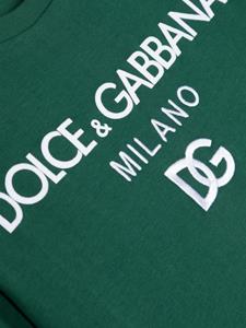 Dolce & Gabbana Kids T-shirt met logoprint - Groen