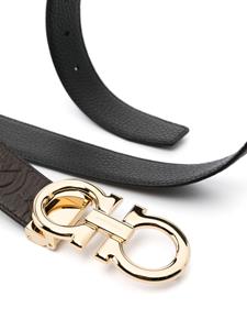 Ferragamo monogram-embossed leather belt - Bruin