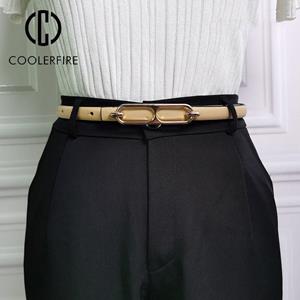 COOLERFIRE FASHION Vrouwen de eerste laag koeienhuid dunne riem mode veelzijdig shirt eenvoudige riemen voor vrouwen luxe designer merk rok riem LB2274