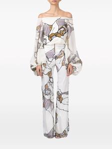 Silvia Tcherassi Aima zijden blouse met print - Wit