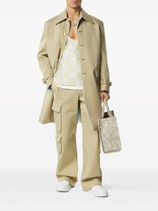 Versace Geruite top met logopatch - Wit