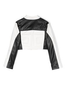 Elisabetta Franchi La Mia Bambina colourblock cropped jacket - Zwart