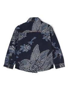 ETRO KIDS floral-jacquard shirt jacket - Blauw