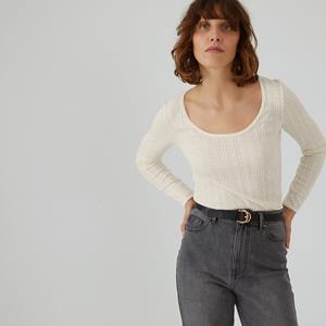 LA REDOUTE COLLECTIONS T-shirt in pointelle tricot, lange mouwen