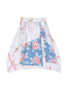 By Walid floral-print linen skirt - Wit