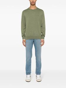 Tommy Hilfiger logo-embroidered cotton jumper - Groen