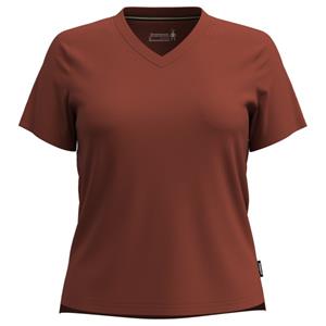 SmartWool  Women's Perfect V-Neck Tee - Merinoshirt, rood/bruin