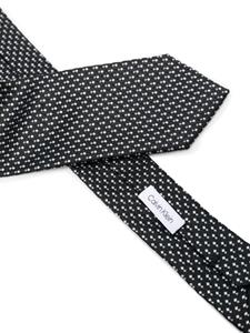 Calvin Klein Zijden stropdas met jacquard - Zwart