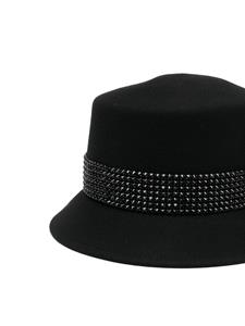 Maison Michel Fedora hoed met spikes - Zwart