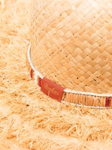 Borsalino fringed woven raffia hat - Beige