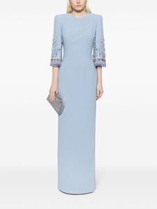 Jenny Packham Verfraaide midi-jurk - Blauw