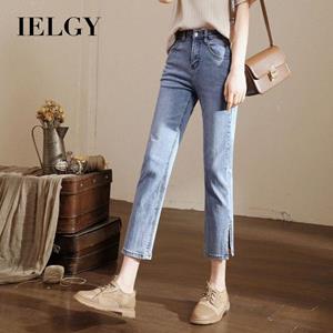 IELGY high-waisted black skinny cropped jeans women