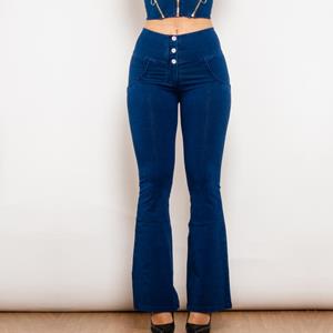 Shascullfites Melody Dark Blue Flared Lift Jeggings Button Up Jeans Bum Lift Jeans High Waist Flare Jeans Vrouwen