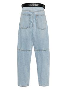 Alexander Wang Cropped jeans met leren riem - Blauw
