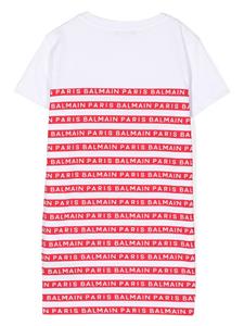Balmain Kids logo-print cotton T-shirt dress - Wit