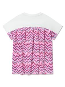 Missoni Kids zigzag-print cotton T-shirt dress - Roze