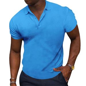 HerSight Heren Business Top Zomer Elastisch Poloshirt met korte mouwen Man Slim Fit T-shirt