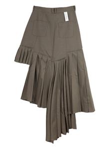 Rokh asymmetric pleated skirt - Bruin