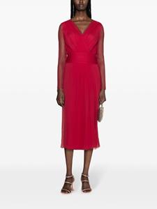 Alberta Ferretti A-line silk wrap dress - Rood